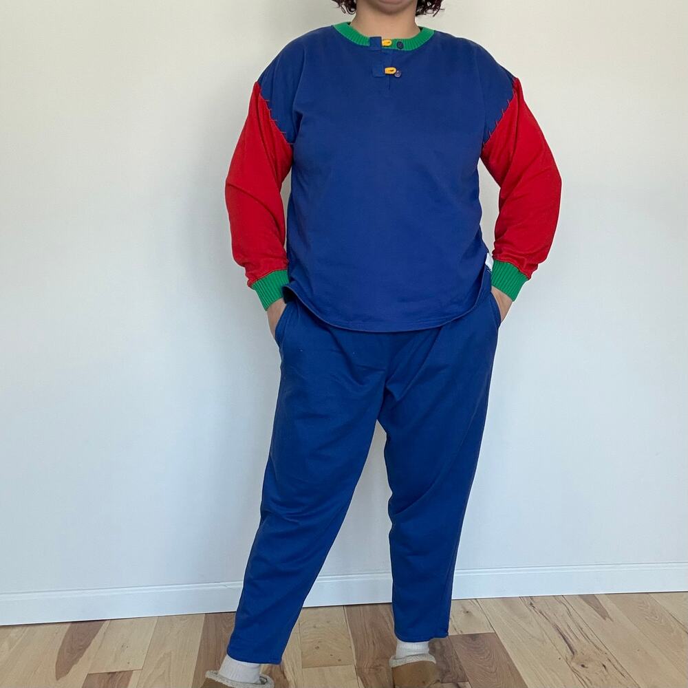Vintage 90s Victoria Sport primary color 2 piece sweat set size 1X